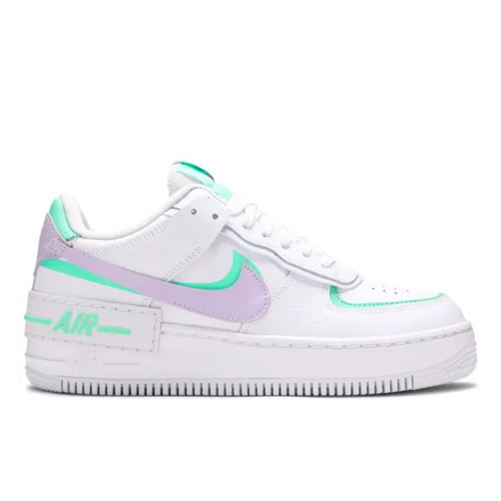 Nike Shadow Lavender & Green Air Forces
